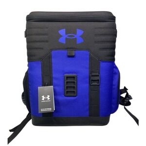 Under Armour Sideline 25-Can Soft Black Blue Cooler Backpack $130 MSRP *New*